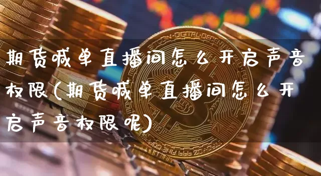 期货喊单直播间怎么开启声音权限(期货喊单直播间怎么开启声音权限呢)_https://www.qldgs.com_恒指期货_第1张